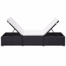 VidaXL 44404 sedia da esterno Salone Seduta imbottita Rattan sintetico, Acciaio Nero, Crema, Bianco - Vista aggiuntiva 5