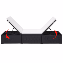 VidaXL 44404 sedia da esterno Salone Seduta imbottita Rattan sintetico, Acciaio Nero, Crema, Bianco - Vista aggiuntiva 6