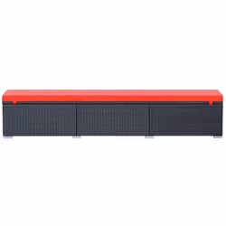 VidaXL 44405 sedia da esterno Salone Seduta imbottita Polietilene, Malacca, Acciaio Nero, Rosso - Vista aggiuntiva 4