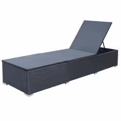 VidaXL 44406 sedia da esterno Salone Seduta imbottita Rattan sintetico, Acciaio Nero, Blu - Vista aggiuntiva 7