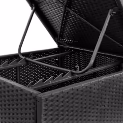VidaXL 44406 sedia da esterno Salone Seduta imbottita Rattan sintetico, Acciaio Nero, Blu - Vista aggiuntiva 8