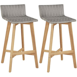 Set di 2 Sgabelli da Bar, Sgabelli Alti in Legno Massello di Acacia Vidaxl