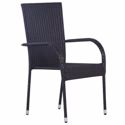 VidaXL 44238 sedia da esterno Terrazzo Rattan sintetico, Acciaio Nero - Vista aggiuntiva 4
