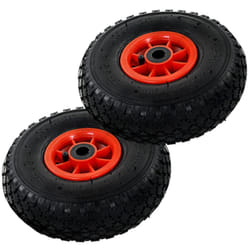Ruote Carrello a Mano Pneumatico in gomma Nero Rosso vari modelli modelli : 2 pz