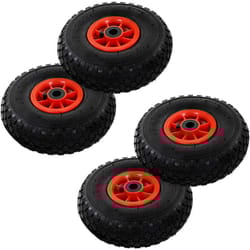 Ruote Carrello a Mano Pneumatico in gomma Nero Rosso vari modelli modelli : 4 pz