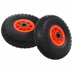 Ruote Carrello a Mano 2 pz in PU Solido 3.00-4 (260x85)cod mxl 104918 - Vista aggiuntiva 2