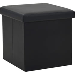 Vidaxl - Sgabello Pieghevole con Contenitore Nero in Similpelle 35572