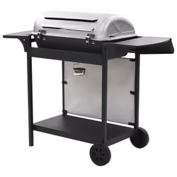 VidaXL 44278 Grill Carrello Gas Nero, Argento 12000 W - Vista aggiuntiva 5