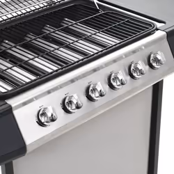 VidaXL 44278 Grill Carrello Gas Nero, Argento 12000 W - Vista aggiuntiva 8