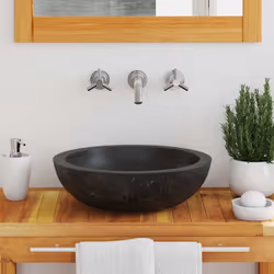 vidaXL Lavandino 40x12 cm in Marmo Nero - Vista aggiuntiva 3