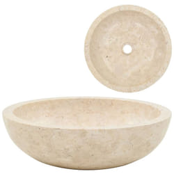Lavandino lavabo moderno da bagno in Marmo 40x12 cm Toilette colore : Crema