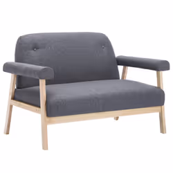 VidaXL 246646, Grigio, 2 seduta(e), Poliestere, 1150 mm, 690 mm, 750 mm