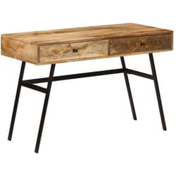Scrivania con Cassetti, Scrivania da Studio in Legno Massello di Mango 110x50x76 cm Vidaxl