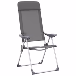 Sedie Pieghevoli da Campeggio 4 pz Grigio in Alluminiocod mxl 70926 - Vista aggiuntiva 3