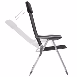 Sedie Pieghevoli da Campeggio 4 pz in Alluminio Nerecod mxl 118883 - Vista aggiuntiva 2