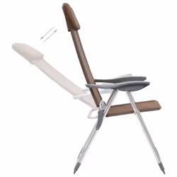 Sedie Pieghevoli da Campeggio 2 pz in Alluminio Marronecod mxl 94946 - Vista aggiuntiva 2
