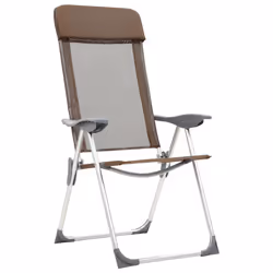 Sedie Pieghevoli da Campeggio 2 pz in Alluminio Marronecod mxl 94946 - Vista aggiuntiva 3
