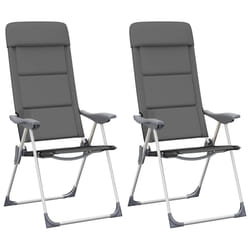 Sedie da Campeggio 2 pz in Alluminio Grigio 58x69x111 cm cod mxl 94947