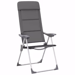 Sedie da Campeggio 2 pz in Alluminio Grigio 58x69x111 cm cod mxl 94947 - Vista aggiuntiva 3