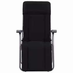 VidaXL 44319 sedia da esterno Terrazzo Seduta imbottita Cotone, Poliestere Nero - Vista aggiuntiva 4