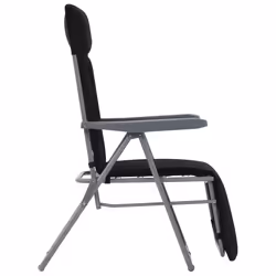 VidaXL 44319 sedia da esterno Terrazzo Seduta imbottita Cotone, Poliestere Nero - Vista aggiuntiva 5