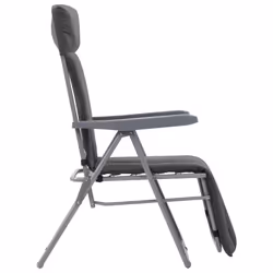 VidaXL 44320 sedia da esterno Terrazzo Seduta imbottita Cotone, Poliestere Grigio - Vista aggiuntiva 5
