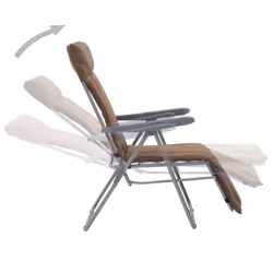 VidaXL 44321 sedia da esterno Terrazzo Seduta imbottita Cotone, Poliestere Marrone - Vista aggiuntiva 4