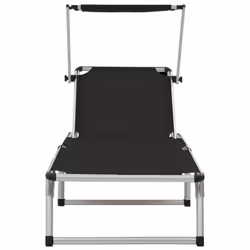 VidaXL 44333 sedia da esterno Salone Seduta imbottita Alluminio, Acciaio, Tessile Nero - Vista aggiuntiva 4