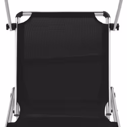 VidaXL 44333 sedia da esterno Salone Seduta imbottita Alluminio, Acciaio, Tessile Nero - Vista aggiuntiva 7