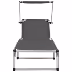 VidaXL 44335 sedia da esterno Salone Seduta imbottita Alluminio, Acciaio, Tessile Grigio - Vista aggiuntiva 4