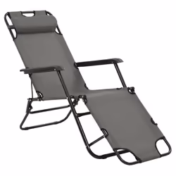 VidaXL 44345 sedia da esterno Salone Poliestere Grigio - Vista aggiuntiva 4