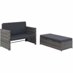 Questo set di divani in polyrattan combina stile e funzionalità e diventerà il punto focale del vostro giardino o patio. Il s ...