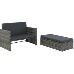 Set da esterni con divano e sgabello design modulabile vari colori disponibili colore : Grigio