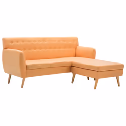 vidaXL Divano a L Rivestito in Tessuto 171,5x138x81,5 cm Arancione - Vista aggiuntiva 2