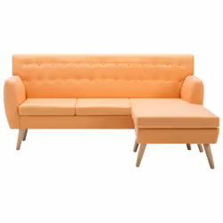 vidaXL Divano a L Rivestito in Tessuto 171,5x138x81,5 cm Arancione - Vista aggiuntiva 3