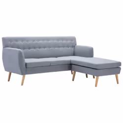 vidaXL Divano a L Rivestito in Tessuto 171,5x138x81,5 cm Grigio Chiaro - Vista aggiuntiva 2
