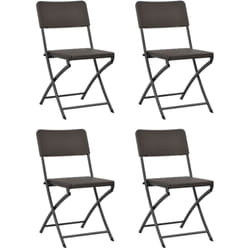 Set da 4 sedie da Giardino Pieghevoli marroni dal telaio robusto