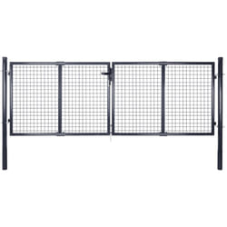 Cancello per Giardino Rete in Acciaio Zincato 289x75 cm Grigio Vidaxl 3902