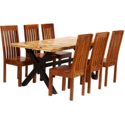 Vidaxl - Set Tavolo da Pranzo 7 pz Legno Massello di Acacia e Mango