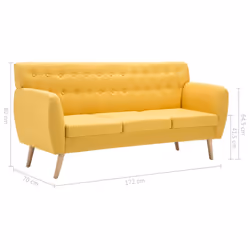 VidaXL 247127 divano Giallo - Vista aggiuntiva 8
