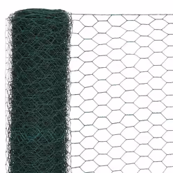 Recinzione in Rete per Pollaio in Acciaio e PVC 25x1,2 m Verdecod mxl 79632 - Vista aggiuntiva 3
