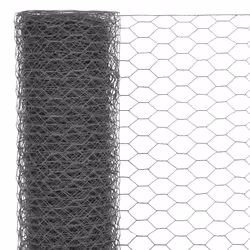 Recinzione in Rete per Pollaio in Acciaio e PVC 25x1,5 m Grigiacod mxl 79670 - Vista aggiuntiva 3