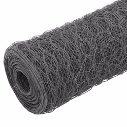 Recinzione in Rete per Pollaio in Acciaio e PVC 25x1,2 m Grigiacod mxl 112605 - Vista aggiuntiva 2