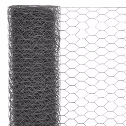 Recinzione in Rete per Pollaio in Acciaio e PVC 25x1,2 m Grigiacod mxl 90013 - Vista aggiuntiva 3
