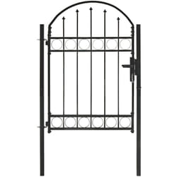 Cancello per Recinzione ad Arco in Acciaio 100x125 cm Nero vidaXL 9059