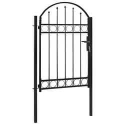 Cancello per Recinzione ad Arco in Acciaio 100x150 cm Nerocod mxl 78982