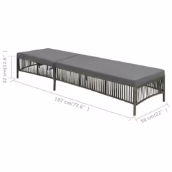 VidaXL 44455 sedia da esterno Salone Seduta imbottita Polietilene, Malacca, Acciaio Grigio - Vista aggiuntiva 6