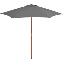 Ombrellone da Esterni con Palo in Legno 270 cm Antracite Vidaxl 7137