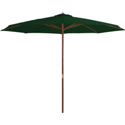 Ombrellone da Esterni con Palo in Legno 350 cm Verde