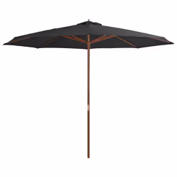 vidaXL Ombrellone da Esterni con Palo in Legno 350 cm Antracite - Vista aggiuntiva 2